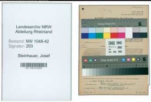Entnazifizierung Josef Steinhauer , geb. 22.07.1909 (Gaertner)