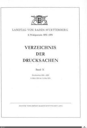 66: Landtag Baden-Württemberg, Beilagen, 1974, Bd. 10