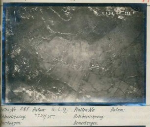 Foto der Stellungen um Le Hamel westlich von Ribécourt-Dreslincourt (Luftbild)