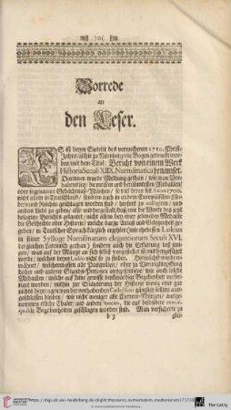 Vorrede an den Leser