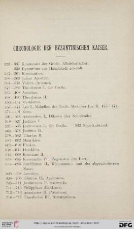 Chronologie der byzantinischen Kaiser