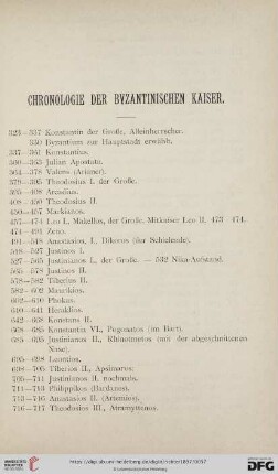 Chronologie der byzantinischen Kaiser