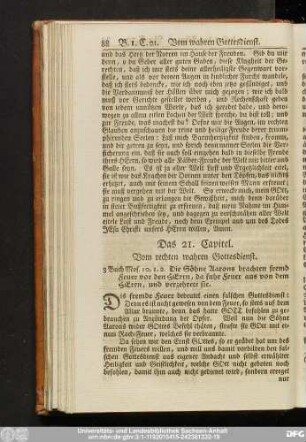 Das 21. Capitel. Vom rechten wahren Gottesdienst.