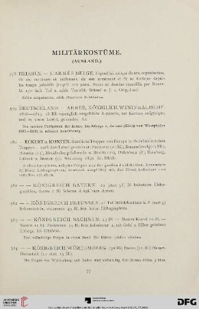 Millitärkostüme (Nr. 578-638)