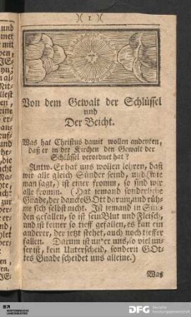 Von dem Gewalt der Schlüssel und Der Beicht.