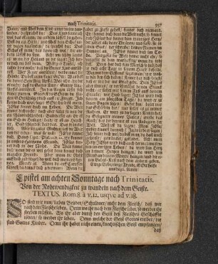 Epistel am achten Sonntage nach Trinitatis.