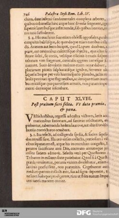 Caput XLVIII. Post prælium fieri solita, Vt data præmia, & poena