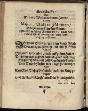Grabschrift ...