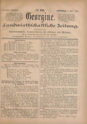 Fünfzigster Jahrgang. No. 14. Insterburg, 6. April 1882.