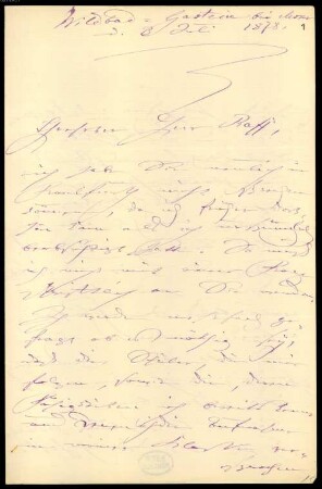 Joseph Joachim (1822-1882) und Helene Raff (1865-1942) Nachlass: Briefe von Clara Schumann an Joseph Joachim Raff - BSB Raffiana I. Schumann, Clara