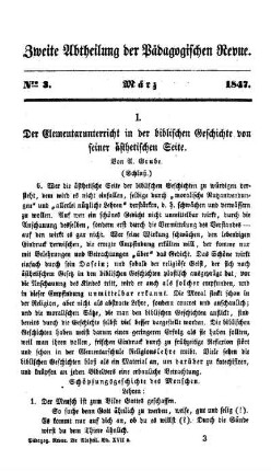 Der Elementarunterricht in der biblischen Geschichte seiner ästhetischen Seite : (Schluß)