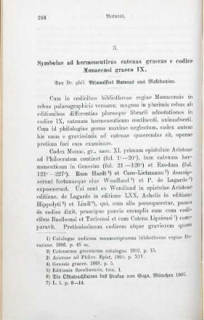 248-277 Symbolae ad hermeneuticas catenas graecas e codice Monacensi graeco IX