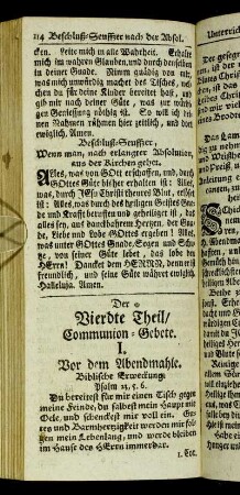 Der Vierdte Theil/ Communion-Gebete