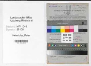 Entnazifizierung Peter Heinrichs , geb. 21.10.1902 (Bueroleiter)