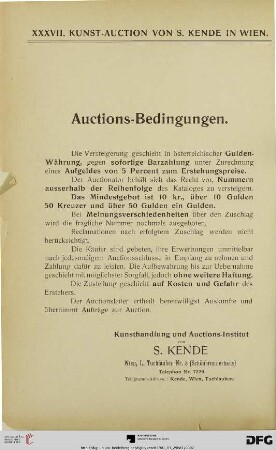 Auctions-Bedingungen
