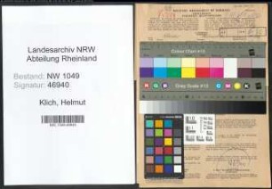 Entnazifizierung Helmut Klich , geb. 30.09.1912 (Technischer Angestellter)