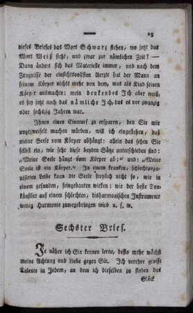 Sechster Brief. - Zehnter Brief.