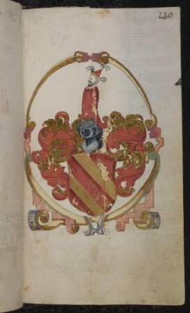 Wappen in Kartusche mit Rollwerk