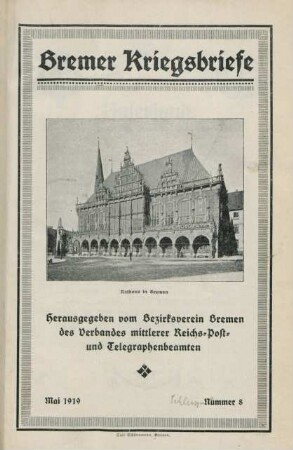 8.1919: Bremer Kriegsbriefe
