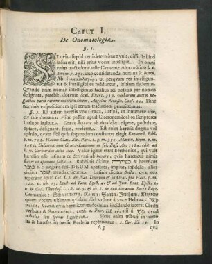 Caput I. De Onomatologia.
