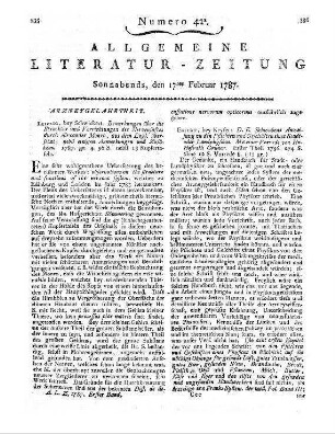 [Laug, ...]: Lebensordnung zur Zeit epidemisch grassirender Faulfieber und besonders der Pest. Hermanstadt: Hochmeister 1786