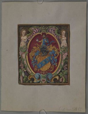 Ganzseitige Wappenminiatur aus einem Stammbuch - BSB Cod.icon. 518(5