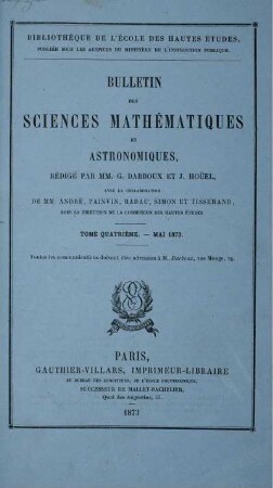 Tome Quartiéme. - Mai 1873.