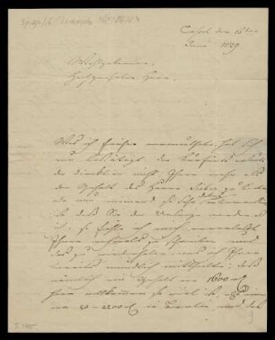 Brief von Louis Spohr an August Zschiesche