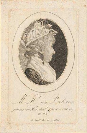M(aria) H(elena) von Behaim, geb. von Harsdorf; geb. 10.10.1747