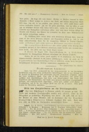 Bitte des Hauptordners an die Vereinsgenossen