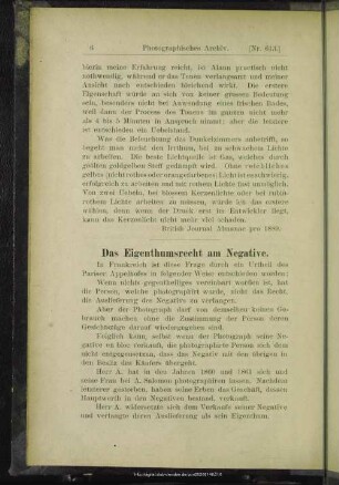 Das Eigenthumsrecht am Negative
