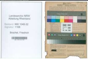 Entnazifizierung Friedrich Von Brachel , geb. 29.07.1889 (Beamter)