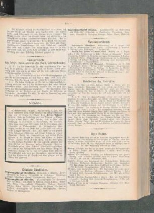 Sterbetafel : [Herm. Lohaus] ; [Nekrolog]