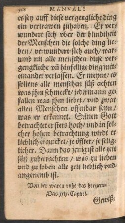 Von der waren ruhe des hertzens. Das xxix.Capitel.