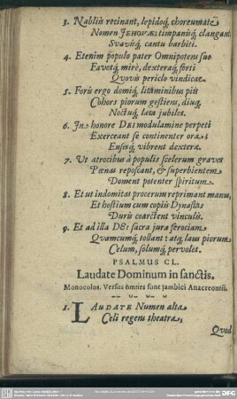 Psalmus CL. Laudate Dominum in sanctis