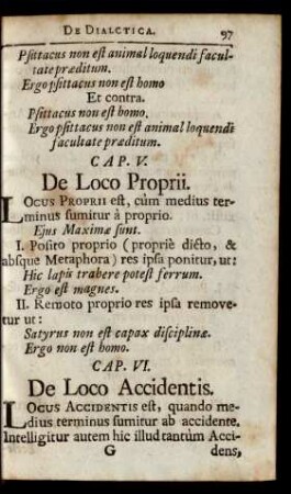 Cap. V. De Loco Proprii.