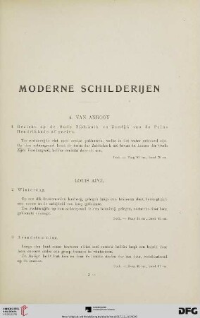 Moderne Schilderijen (Nr. 1-172)