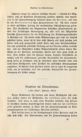 Reaktion im Liberalismus
