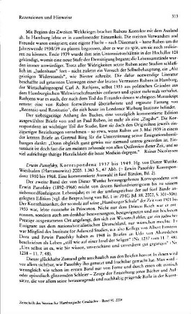 Panofsky, Erwin :: Korrespondenz 1910 bis 1968, eine kommentierte Auswahl in fünf Bänden, hrsg. von Dieter Wuttke, Bd. 2, Korrespondenz 1937 bis 1949 : Wiesbaden, Harrassowitz, 2003