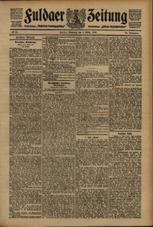 Erste Ausgabe vom Dienstag, den 09. März 1909.