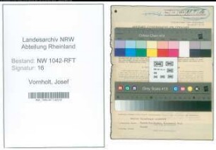 Entnazifizierung Josef Vornholt , geb. 25.02.1906 (Landwirt)