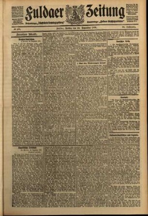 Zweite Ausgabe vom Freitag, den 24. Dezember 1909.