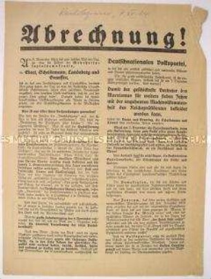 Programmatischer Wahlaufruf der Deutschnationalen Volkspartei anlässlich der Reichstagswahlen 1924