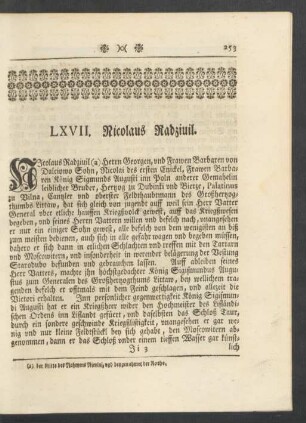 LXVII. Nicolaus Radzivil