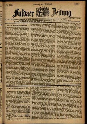 Ausgabe vom Dienstag, den 18. August 1885.