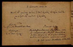 Brotbeck, Johann Conrad. Tübingen, 06.01.1704.