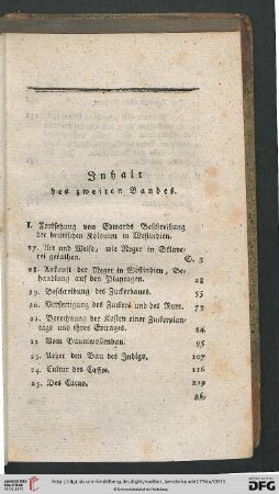 Inhalt des zweiten Bandes