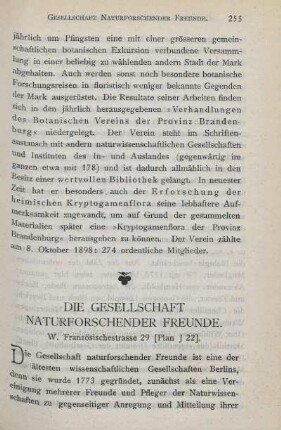 Die Gesellschaft Naturforschender Freunde