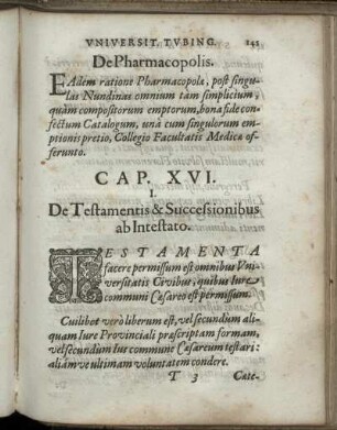 Cap. XVI. De Testamentis & Successionibus ab Intestato