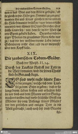 XIX. Die zauberischen Todten-Gräber